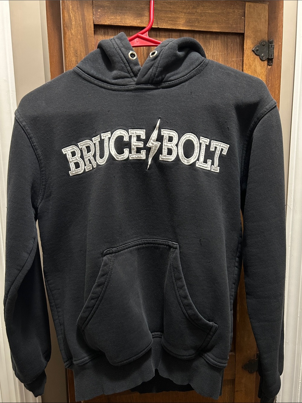 Bruce Bolt Black Pullover Hoodie with Lightning Logo